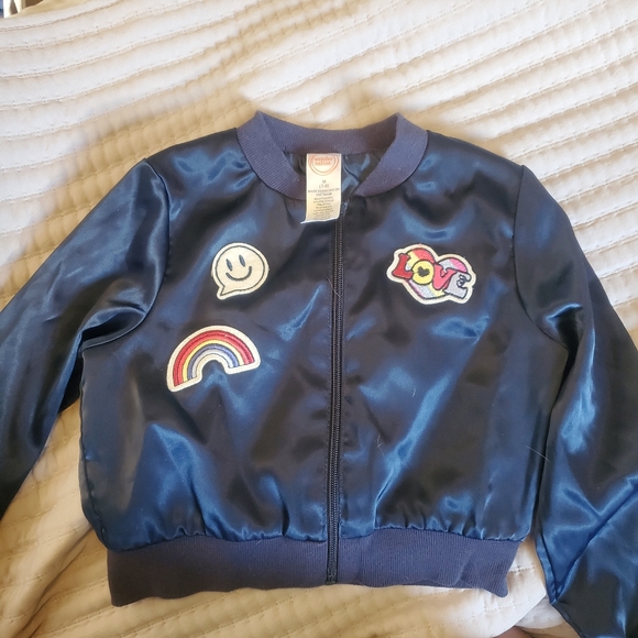 wonder nation Other - Wonder Nation Blue Satin Patch Jacket Girls Size 7-8 EUC